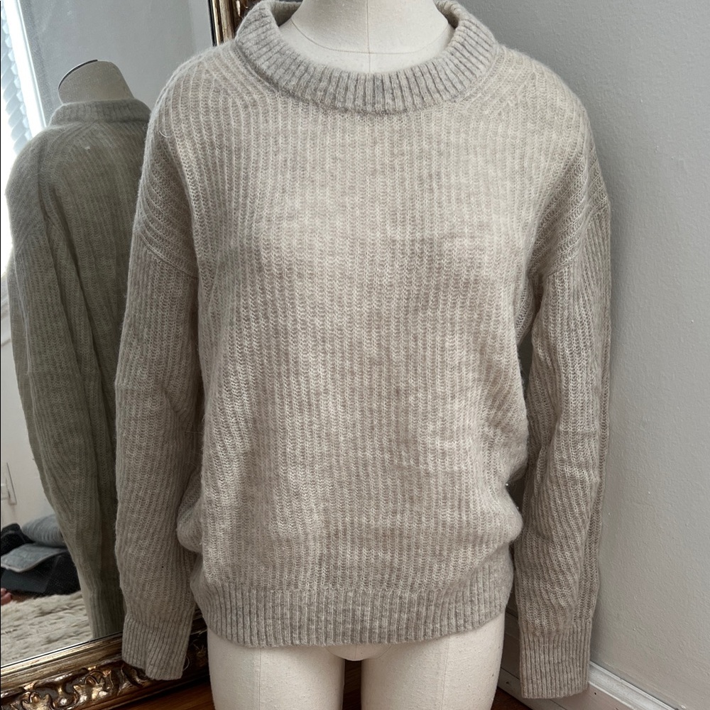 Everlane Oatmeal Alpaca Crewneck Sweater